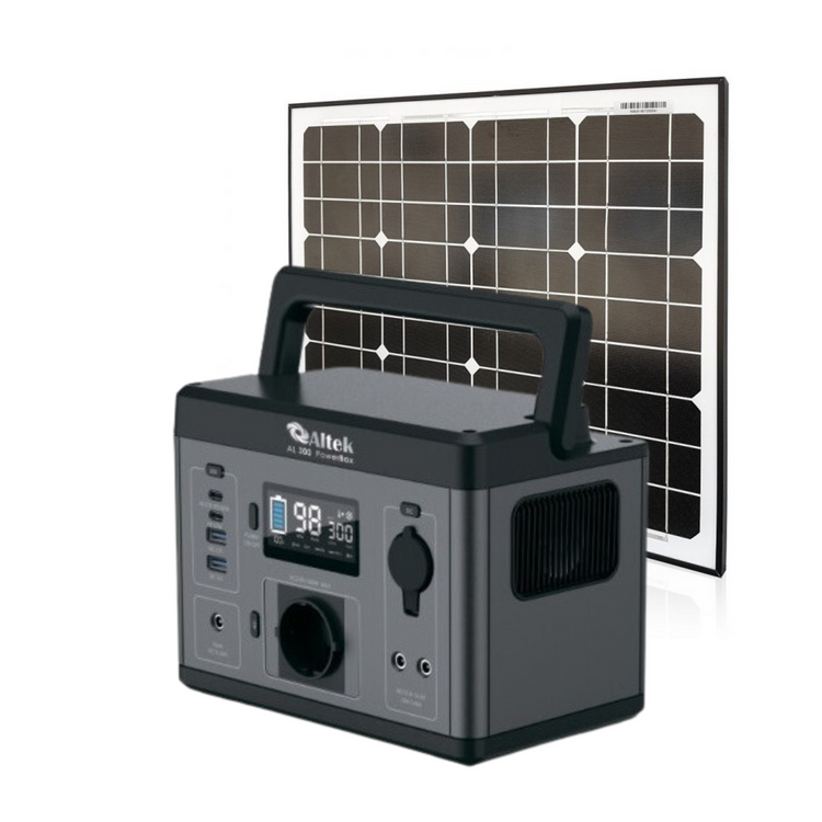 Портативна зарядна станція 300W Altek з сонячною панеллю 50W