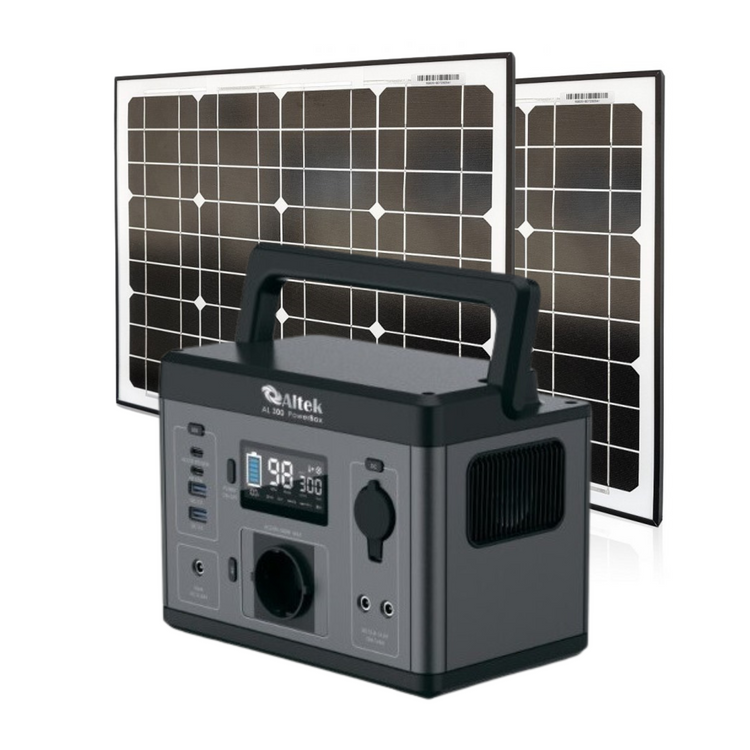 Портативна зарядна станція 300W Altek з сонячною панеллю 100W