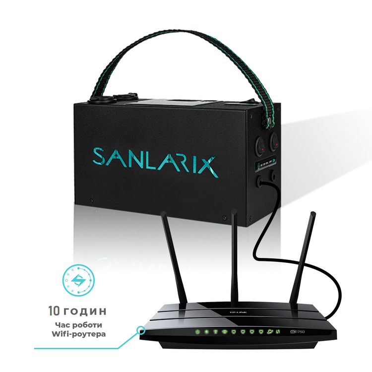 Портативна зарядна станція для зарядки телефонів та ДБЖ для WIFI роутера Sanlarix Сharger