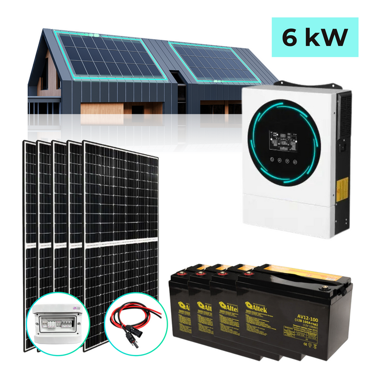 Гібридна сонячна станція 6 kW GEL