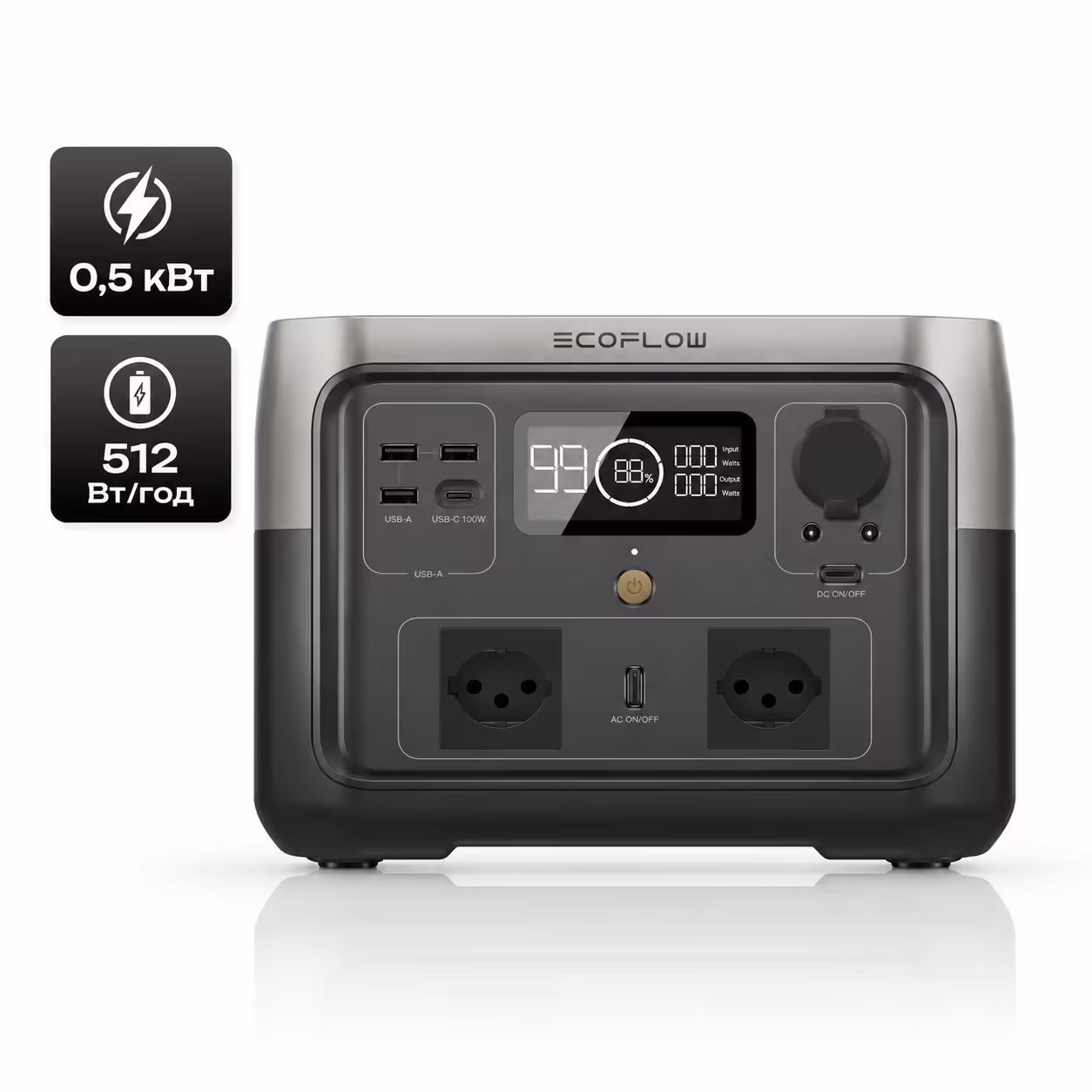 Зарядна станція EcoFlow RIVER 2 Max / 500 Вт / 512 Вт·год / LiFePO4 — основне фото