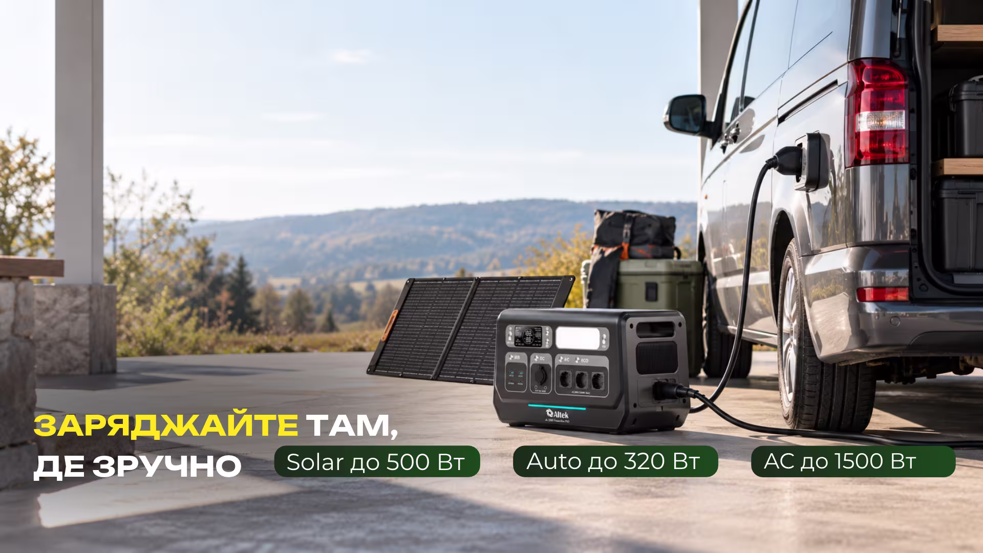 Sanlarix 67 Портативна зарядна станція ALTEK AL 2400 PowerBox PRO PLUS / 2400 Вт / 2048 Вт⋅год / LiFePO4 - банер 1