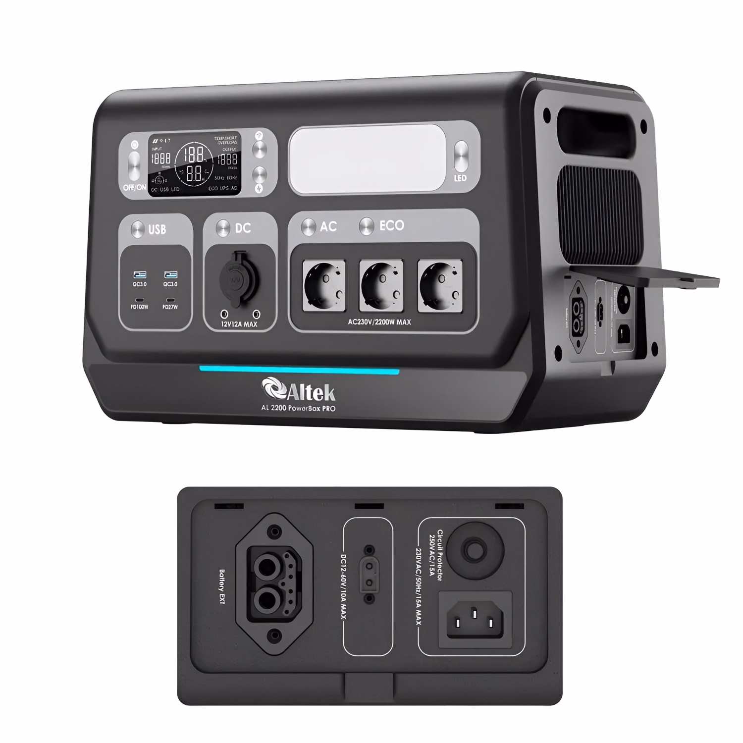 Портативна зарядна станція ALTEK AL 2400 PowerBox PRO PLUS (2048 Вт·г) — фото 4