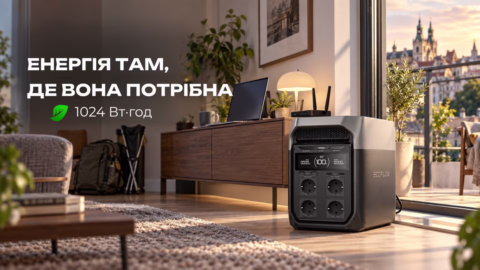 Sanlarix 46 Зарядна станція EcoFlow DELTA 3 / 1800 Вт / 1024 Вт·год / LiFePO4 - банер 1