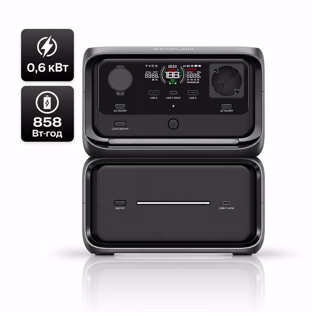 Зарядна станція EcoFlow RIVER 3 Max Plus Wireless / 600 Вт / 858 Вт⋅год / LiFePO4 — основне фото