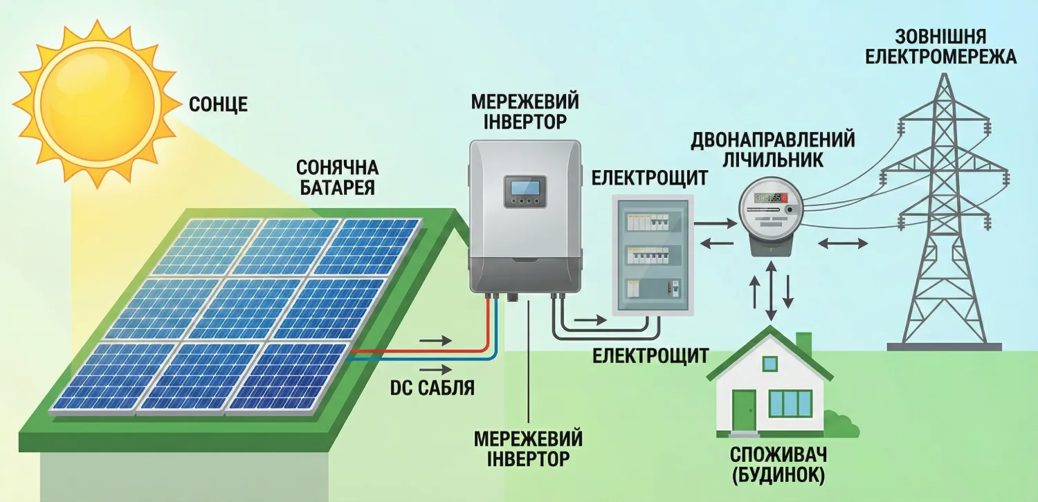 Sanlarix 14 Схема підключення мережевої сонячної станції