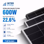 Inter Energy 600 Вт сонячна панель IE182x182/M600/72/МН​​​​​ N-TYPE — мініатюра фото 2
