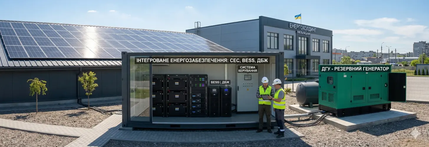 СЕС як резервне джерело живлення: інтеграція з BESS, ДБЖ та ДГУ