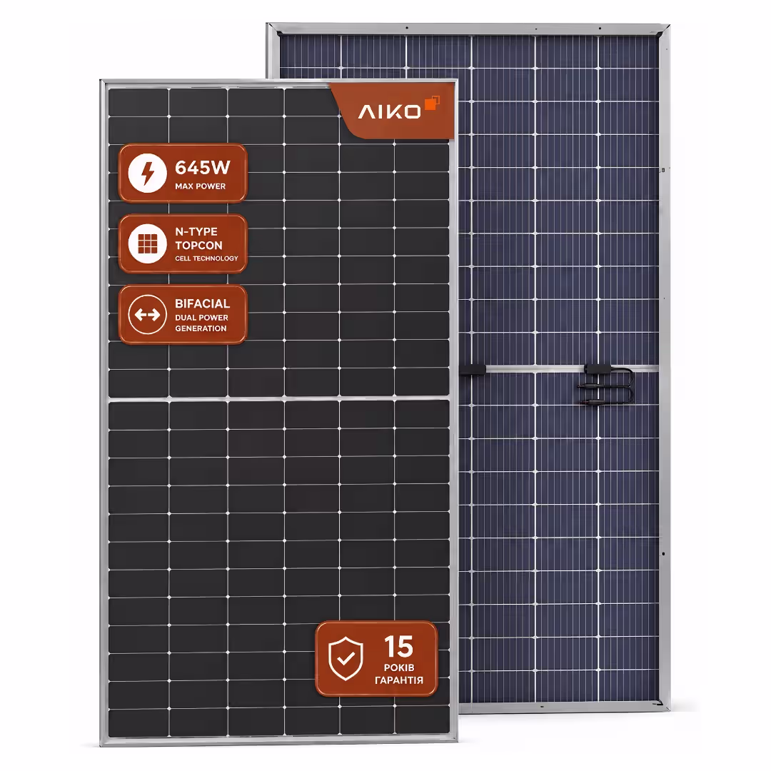 AIKO 645 Вт сонячна панель A645-GRH66Dw Bifacial — основне фото