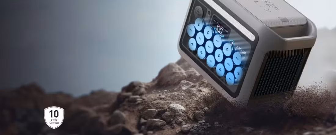 Зарядна станція Anker Solix C800X / 1200 Вт / 768 Вт⋅год / LiFePO4 (A1755311) - гарантія банер