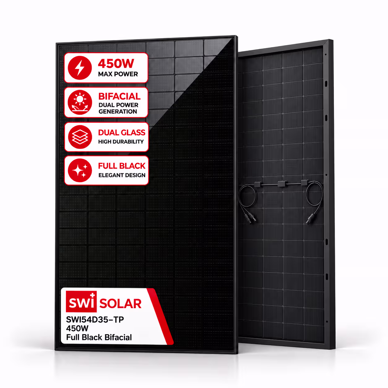 Swi Solar 450 Вт сонячна панель SWI54D35-TP Full Black Bifacial — основне фото