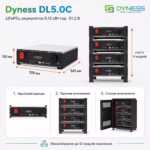 Dyness 5,12 кВт/год 51,2В LiFePO4 акумулятор LV Lithium DL5.0C — мініатюра фото 5