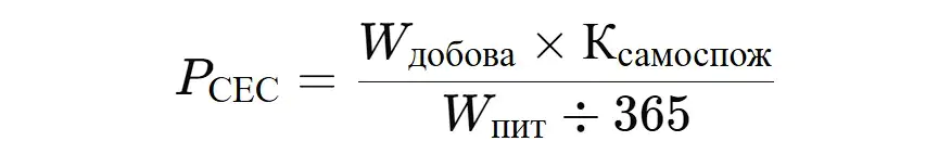 Формула розрахунку потужності СЕС для агрооб'єкта