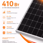 Tongwei TW Solar 410 Вт сонячна панель TW410MAP-M10-108-H-S Monofacial N-type