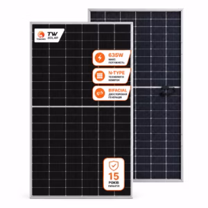Tongwei TW Solar 635 Вт сонячна панель Bifacial, N-Type TWMNH-66HD635