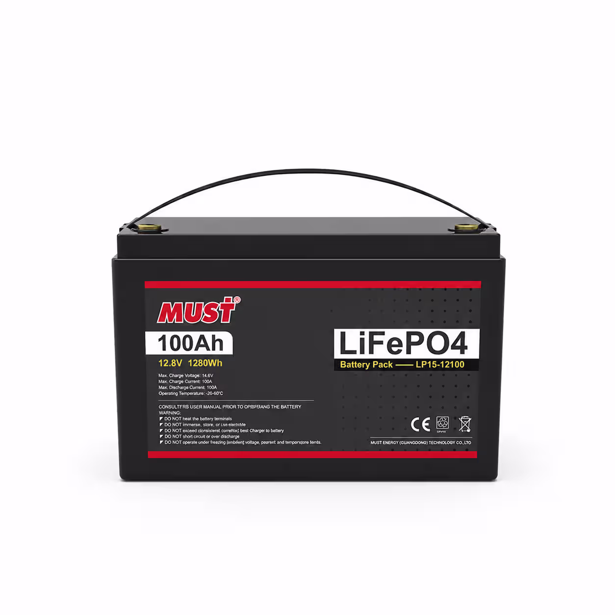 Must Power 1,28 кВт/год 12,8 В LiFePO4 акумулятор LP15-12100 — основне фото