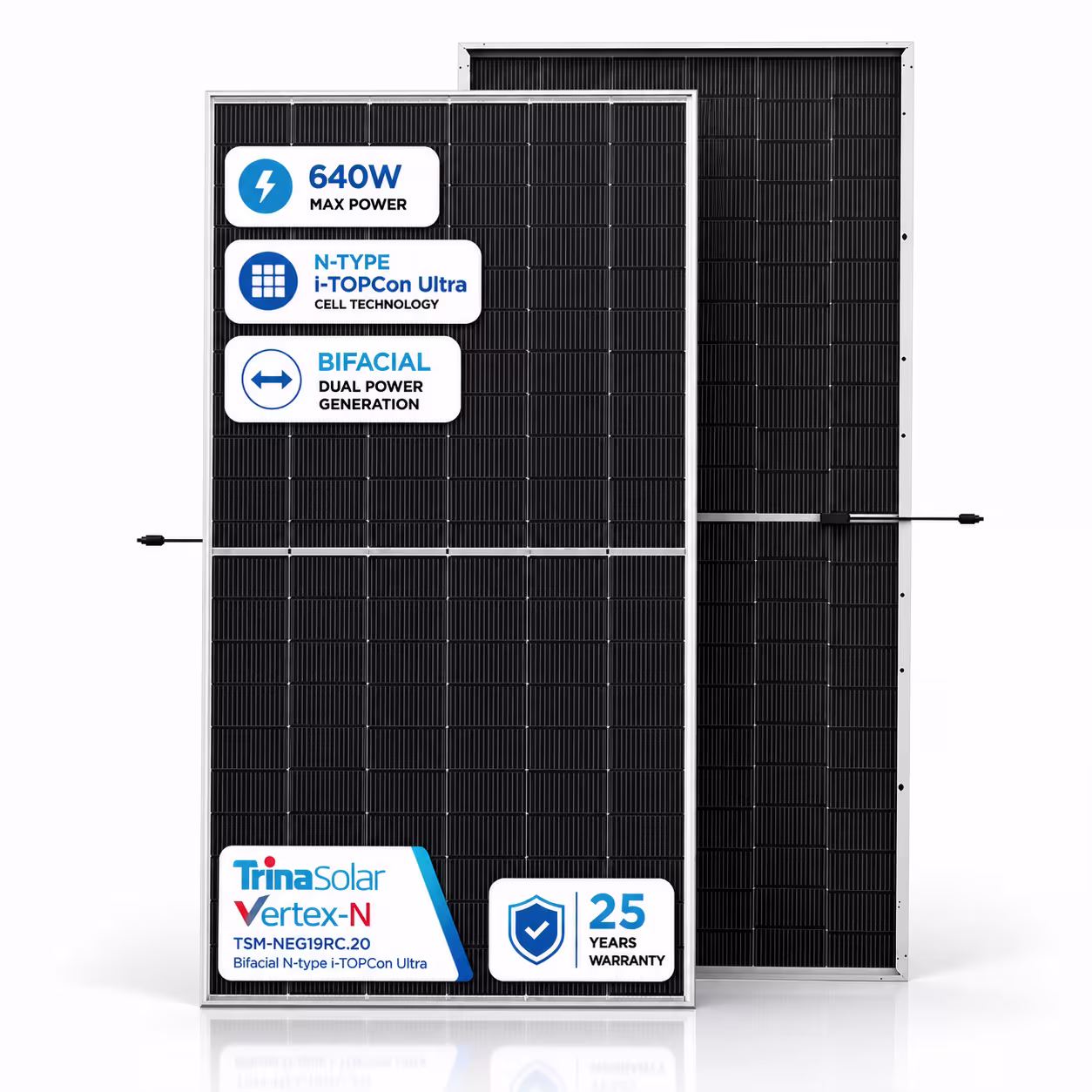 Trina Solar Vertex-N 640 Вт сонячна панель TSM-NEG19RC.20 Bificial N-type i-TOPCon Ultra — основне фото