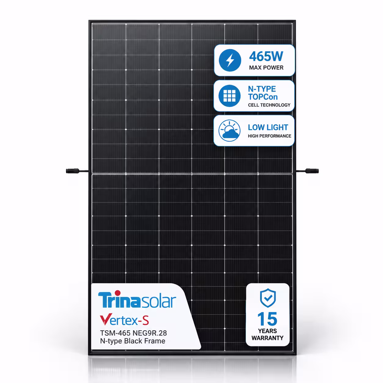 Trina Solar Vertex-S 465 Вт сонячна панель TSM-465 NEG9R.28 N-type Black Frame — основне фото