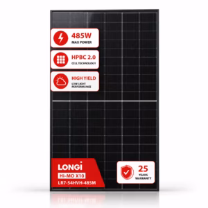 Longi Solar 485 Вт сонячна панель LR7-54HVH-485M Scientist Hi-MO X10 black frame